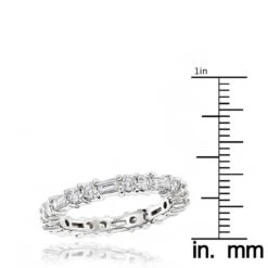 14K White Gold Diamond Eternity Band 1.44ct 16 Stones -Borcely Jewelry Sales 14k gold diamond eternity band 144ct p 24931 ruler