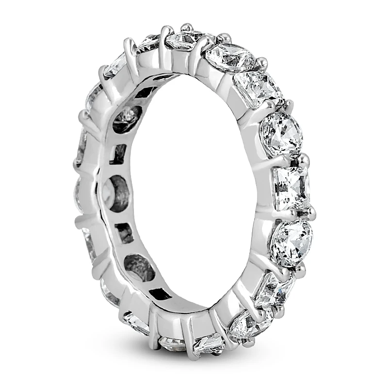 Thin 14K White Gold Diamond Eternity Band 3.15ct 4 Thin 14K White Gold Diamond Eternity Band 3.15ct - Image 4