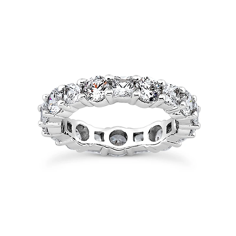 Thin 14K White Gold Diamond Eternity Band 3.15ct 1 Thin 14K White Gold Diamond Eternity Band 3.15ct