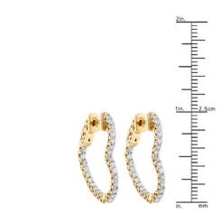 14K Yellow Gold Heart Diamond Hoop Earrings Inside Out Design 1 Carat By Luxurman 9 14K Yellow Gold Heart Diamond Hoop Earrings Inside Out Design 1 Carat By Luxurman -Borcely Jewelry Sales 14k gold diamond heart hoop earrings inside out 149 p 2 rulerye