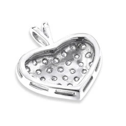 14K Yellow Gold 1 Carat Diamond Heart Pendant By Luxurman -Borcely Jewelry Sales 14k gold diamond heart pendant 100ct p 86 backwh
