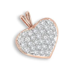14K Yellow Gold 1 Carat Diamond Heart Pendant By Luxurman -Borcely Jewelry Sales 14k gold diamond heart pendant 100ct p 86 ro