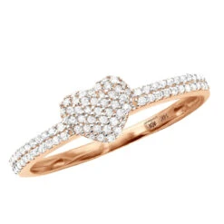 14K White Gold Diamond Heart Ring 0.25ct -Borcely Jewelry Sales 14k gold diamond heart ring 029ct ro