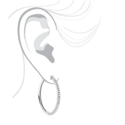 14K White Gold Diamond Hoop Earrings 1.2ct -Borcely Jewelry Sales 14k gold diamond hoop earrings 126ct p 40994 bodwh