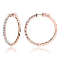 14K White Gold Diamond Hoop Earrings 1.2ct -Borcely Jewelry Sales 14k gold diamond hoop earrings 126ct p 40994 ro