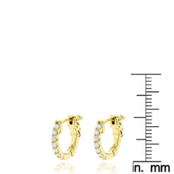 14K Yellow Gold Diamond Huggie Earrings 0.21ct -Borcely Jewelry Sales 14k gold diamond huggie earrings 021ct p 40637 rulerye