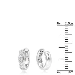 14K White Gold Diamond Huggie Earrings Hoops 1/2ct 10 14K White Gold Diamond Huggie Earrings Hoops 1/2ct -Borcely Jewelry Sales 14k gold diamond huggie earrings hoops 047ct p 6036 rulerwh