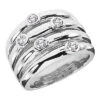 14K White Gold Diamond Right Hand Women's Ring 0.50ct