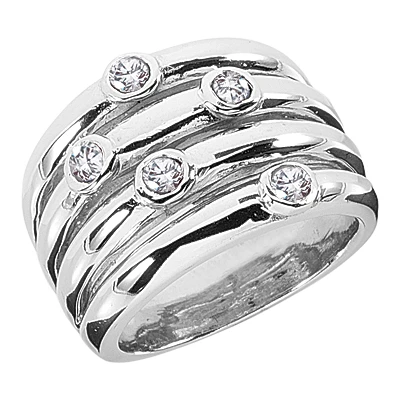 14K White Gold Diamond Right Hand Women's Ring 0.50ct 1 14K White Gold Diamond Right Hand Women's Ring 0.50ct