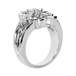 14K White Gold Diamond Right Hand Women's Ring 0.73ct -Borcely Jewelry Sales 14k gold diamond right hand womens ring 073ct p 29783 back white