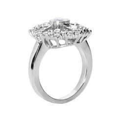 14K White Gold Diamond Right Hand Women's Ring 0.93ct -Borcely Jewelry Sales 14k gold diamond right hand womens ring 093ct p 29737 back white