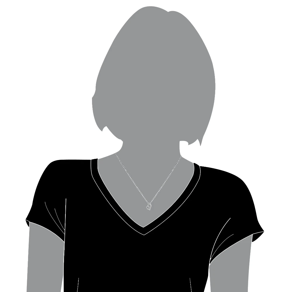 14K White Gold Diamond Small Open Heart Pendant For Women By Luxurman 0.2ct 4 14K White Gold Diamond Small Open Heart Pendant For Women By Luxurman 0.2ct - Image 4