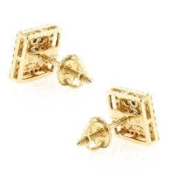 Square 14K White Gold Diamond Stud Earrings 1.1ct 8 Square 14K White Gold Diamond Stud Earrings 1.1ct -Borcely Jewelry Sales 14k gold diamond stud earrings 106ct backye