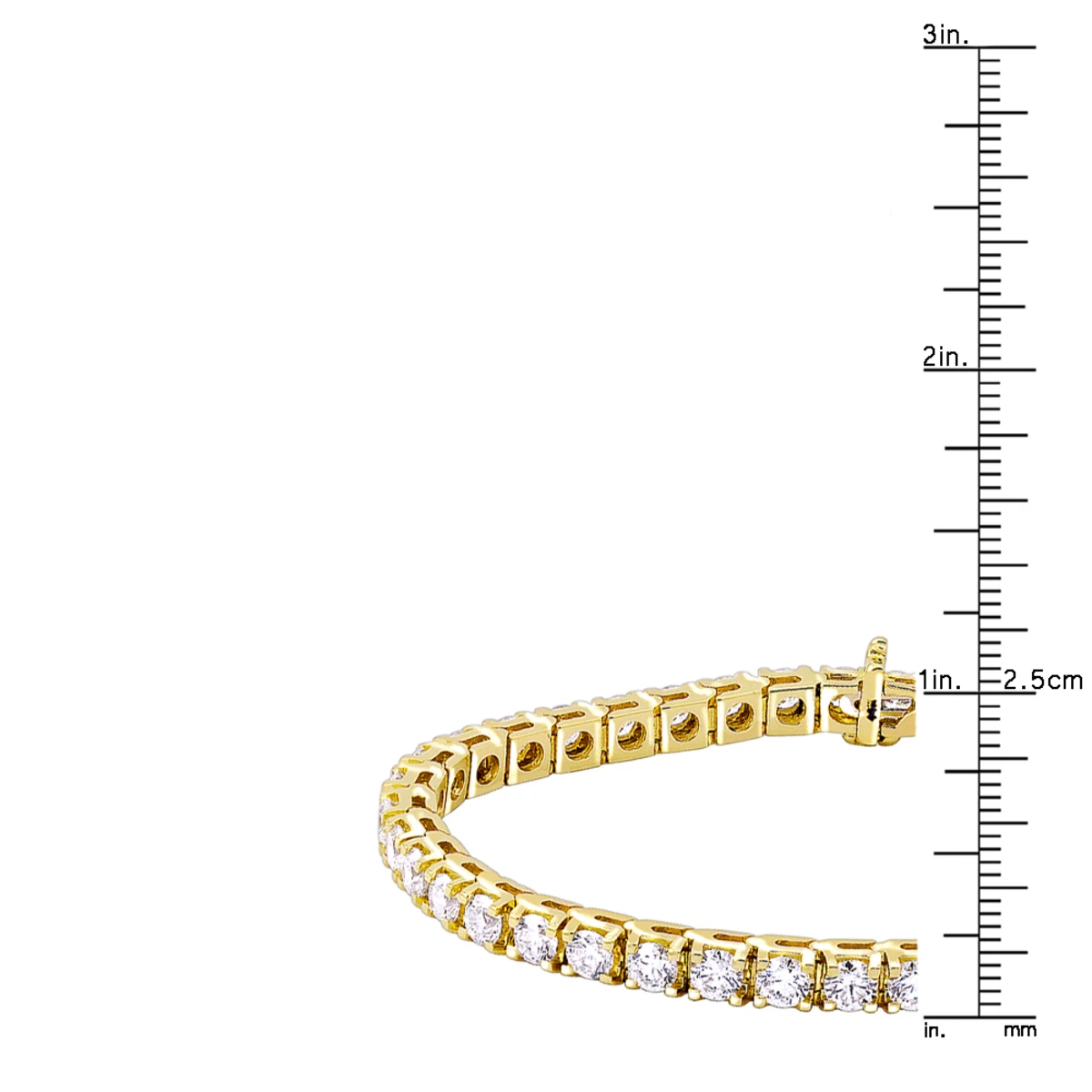 14K Yellow Gold Women's Diamond Tennis Bracelet Round Diamonds 9.72ct 6 14K Yellow Gold Women's Diamond Tennis Bracelet Round Diamonds 9.72ct - Image 6