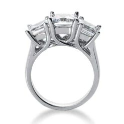 14K White Gold Diamond Three Stone Engagement Ring 0.64ct -Borcely Jewelry Sales 14k gold diamond three stone engagement ring 064ct p 24692 additional white