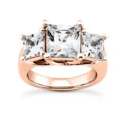 14K White Gold Diamond Three Stone Engagement Ring 0.64ct -Borcely Jewelry Sales 14k gold diamond three stone engagement ring 064ct p 24692 rose 20220426