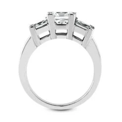 14K White Gold Diamond Three Stone Engagement Ring 0.80ct 3.5mm -Borcely Jewelry Sales 14k gold diamond three stone engagement ring 080ct p 24688 additional white