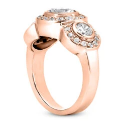 14K White Gold Diamond Three Stone Engagement Ring 1.42ct 14 14K White Gold Diamond Three Stone Engagement Ring 1.42ct -Borcely Jewelry Sales 14k gold diamond three stone engagement ring 142ct p 24742 back rose 20220426