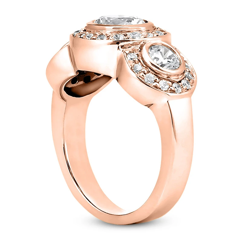 14K White Gold Diamond Three Stone Engagement Ring 1.42ct 6 14K White Gold Diamond Three Stone Engagement Ring 1.42ct - Image 6