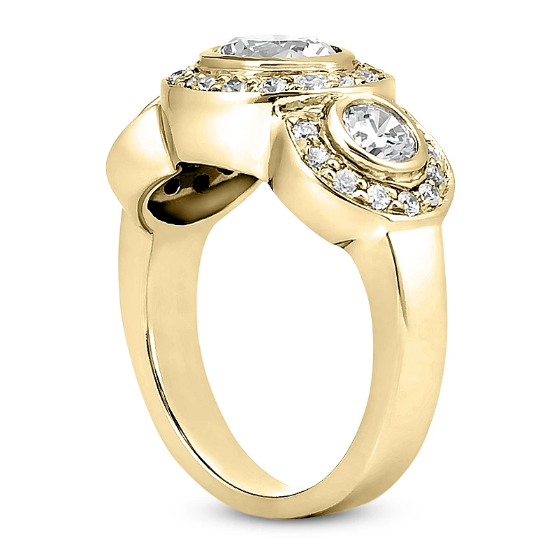 14K White Gold Diamond Three Stone Engagement Ring 1.42ct 5 14K White Gold Diamond Three Stone Engagement Ring 1.42ct - Image 5