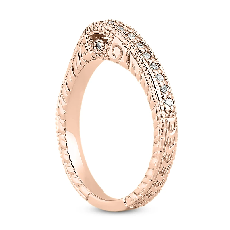 Thin 14K White Gold Diamond Unique Engagement Band 0.20ct 2.6mm 6 Thin 14K White Gold Diamond Unique Engagement Band 0.20ct 2.6mm - Image 6