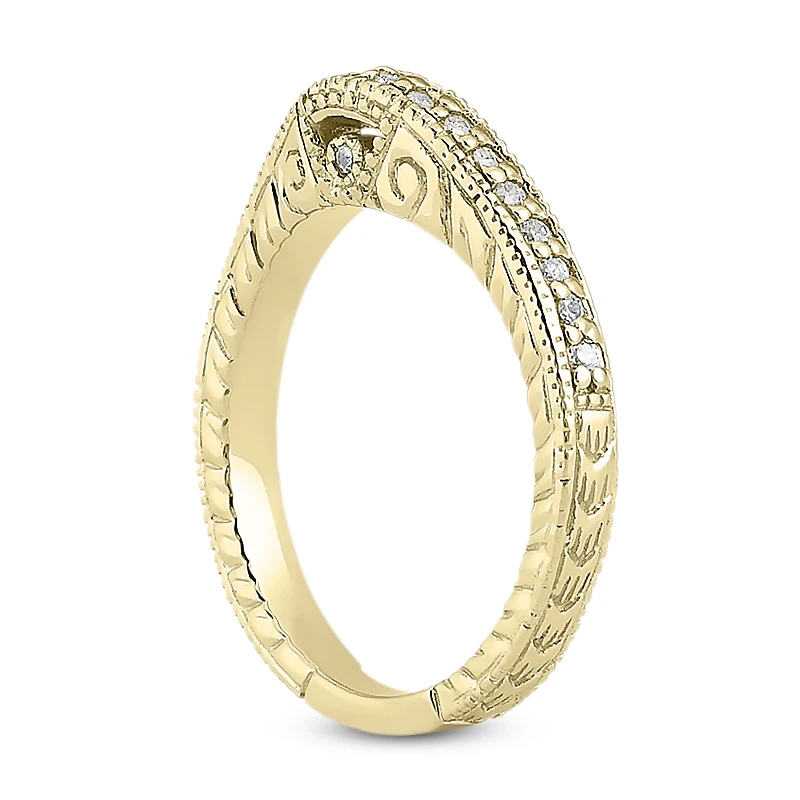 Thin 14K White Gold Diamond Unique Engagement Band 0.20ct 2.6mm 5 Thin 14K White Gold Diamond Unique Engagement Band 0.20ct 2.6mm - Image 5