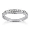 Thin 14K White Gold Diamond Unique Engagement Band 0.20ct 2.6mm