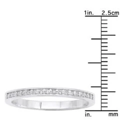 Thin Diamond Wedding Stackable Ring For Women 14K White Gold 0.21ct -Borcely Jewelry Sales 14k gold diamond unique engagement band 021ct p 23759 rulerwh