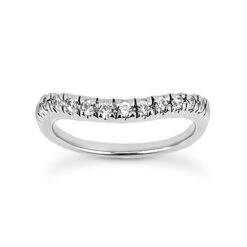 14K White Gold Diamond Unique Engagement Band 0.28ct