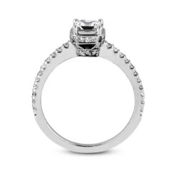 14K White Gold Diamond Unique Engagement Ring 0.81ct 3/16 In (4.5mm) Center; 1/8 In (1.5mm) Band -Borcely Jewelry Sales 14k gold diamond unique engagement ring 081ct p 22537 additional white