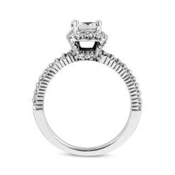 14K White Gold Diamond Unique Engagement Ring 0.86ct 2.2mm -Borcely Jewelry Sales 14k gold diamond unique engagement ring 086ct p 23678 additional white