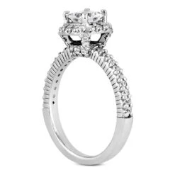 14K White Gold Diamond Unique Engagement Ring 0.86ct 2.2mm -Borcely Jewelry Sales 14k gold diamond unique engagement ring 086ct p 23678 back white 20220426