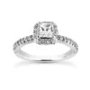 14K White Gold Diamond Unique Engagement Ring 0.86ct 2.2mm