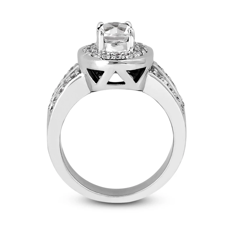 14K White Gold Diamond Unique Engagement Ring 1.04ct 12.40mm 9 14K White Gold Diamond Unique Engagement Ring 1.04ct 12.40mm - Image 9