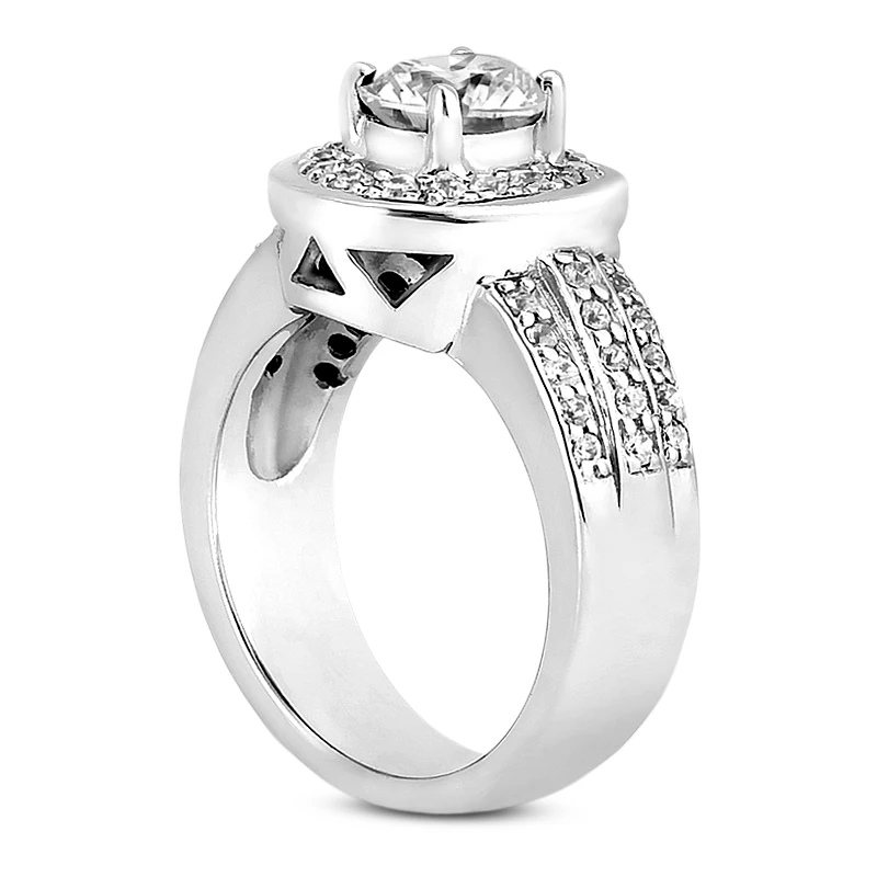 14K White Gold Diamond Unique Engagement Ring 1.04ct 12.40mm 4 14K White Gold Diamond Unique Engagement Ring 1.04ct 12.40mm - Image 4