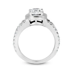 14K White Gold Diamond Unique Engagement Ring 1.10ct -Borcely Jewelry Sales 14k gold diamond unique engagement ring 110ct p 24187 additional white
