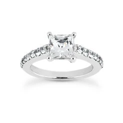 14K White Gold Diamond Unique Engagement Ring Set 0.94ct -Borcely Jewelry Sales 14k gold diamond unique engagement ring set 094ct p 23481 back white 20220426