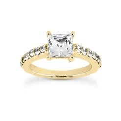 14K White Gold Diamond Unique Engagement Ring Set 0.94ct -Borcely Jewelry Sales 14k gold diamond unique engagement ring set 094ct p 23481 back yellow 20220426