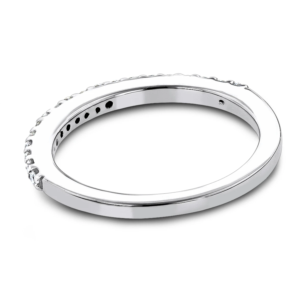14K White Gold Diamond Wedding Band For Women By Luxurman 0.35ct 4 14K White Gold Diamond Wedding Band For Women By Luxurman 0.35ct - Image 4