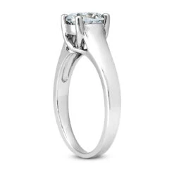 14K White Gold Four-Prong Solitaire Engagement Ring 0.25ct -Borcely Jewelry Sales 14k gold four prong solitaire engagement ring 025ct p 23099 back white 20220426