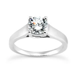 14K White Gold Four-Prong Solitaire Engagement Ring 0.25ct