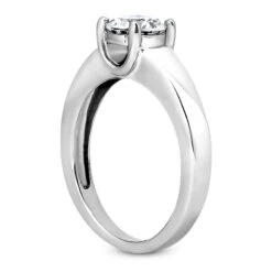 14K White Gold Four-Prong Solitaire Engagement Ring 0.50ct 2.5mm -Borcely Jewelry Sales 14k gold four prong solitaire engagement ring 050ct p 23221 back white 20220426