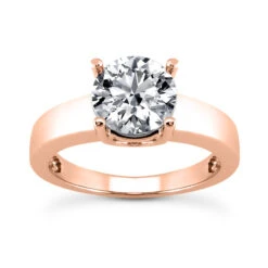 14K White Gold Four-Prong Solitaire Engagement Ring 0.50ct 2.5mm -Borcely Jewelry Sales 14k gold four prong solitaire engagement ring 050ct p 23221 rose 20220426