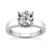 14K White Gold Four-Prong Solitaire Engagement Ring 0.50ct 2.5mm