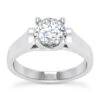 14K White Gold Four-Prong Solitaire Engagement Ring 1ct 2.7mm