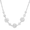 14K White Gold Graduated Diamond Ball Necklace For Women 25 Carats