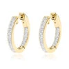 14K Yellow Gold Inside Out Channel Set Diamond Hoop Earrings 1.45ct