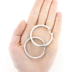 14K White Gold Inside Out Diamond Hoop Earrings 4.6ct -Borcely Jewelry Sales 14k gold inside out diamond hoop earrings 36ct 3