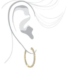 14K Yellow Gold Inside Out Diamond Hoop Earrings For Women By Luxurman 2.1ct -Borcely Jewelry Sales 14k gold inside out diamond hoop earrings for women by luxurman 21ct bodye