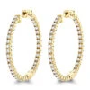 14K Yellow Gold Inside Out Diamond Hoop Earrings For Women By Luxurman 2.1ct